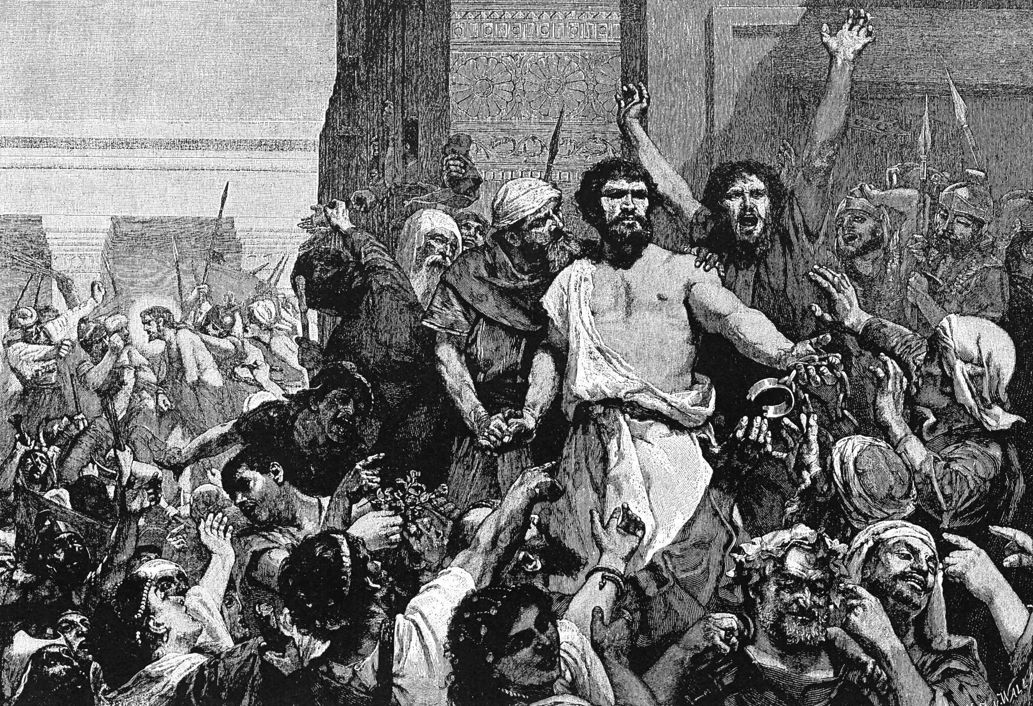 "Give us Barabbas!", from The Bible and its Story Taught by One Thousand Picture Lessons, 1910