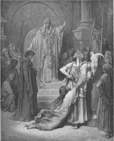 Juicio de Salomón (s. XIX), grabado de Gustave Doré